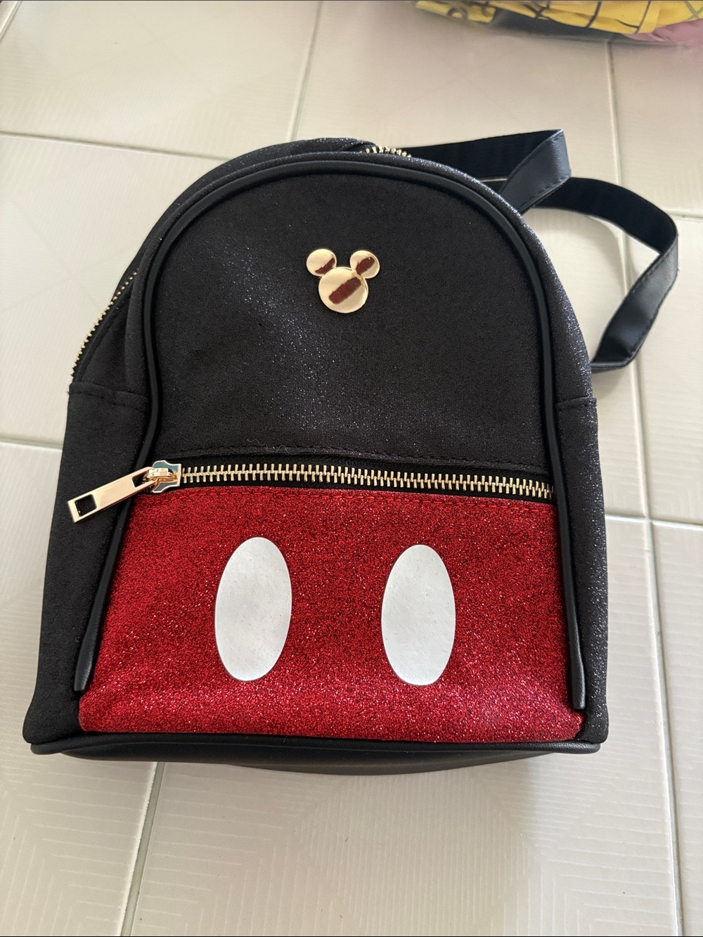 Disney Black and Red Glitter Mickey Mini Backpack